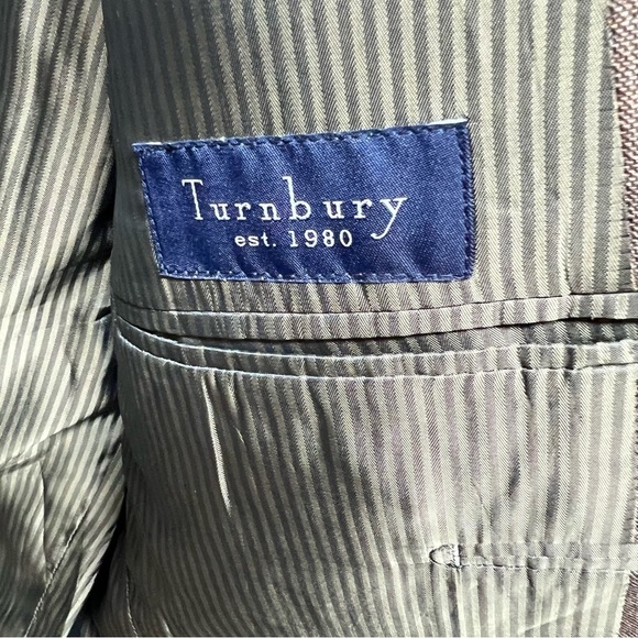 Turnbury est 1980 Wool Silk Blazer Mens 46L Brown Coat - Picture 9 of 14